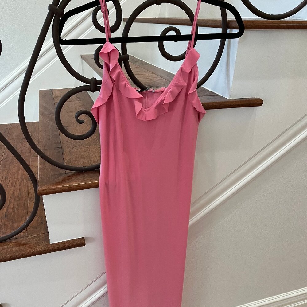 Pink salmon midi dress